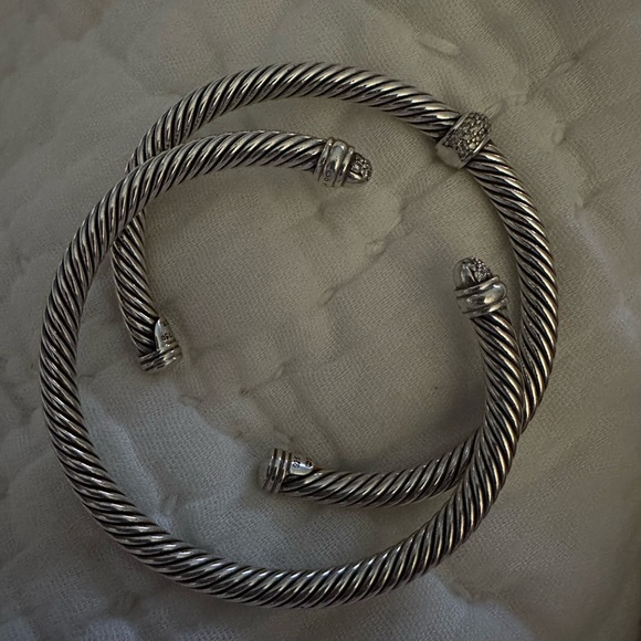 TWO Silver Twisted Cable Bracelets - Picture 10 of 13